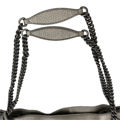 Gucci Soho Medium Leather Tote-Pewter