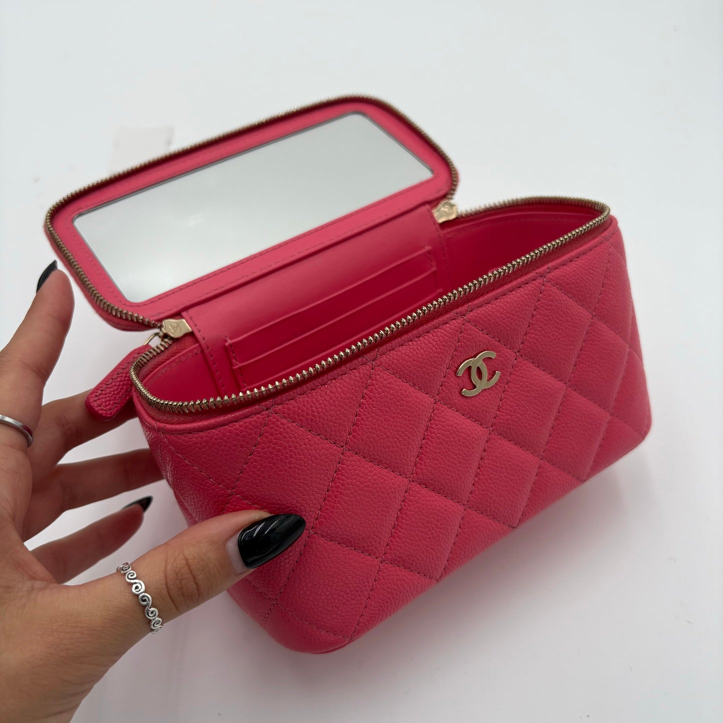 Chanel Quilted Caviar Small Vanity Case
