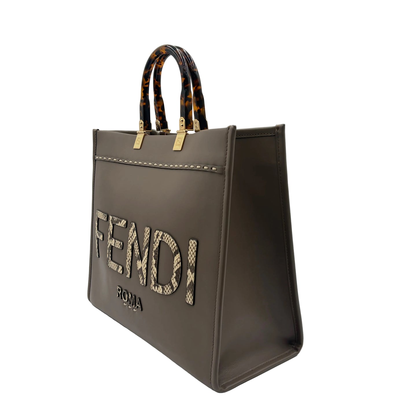 Fendi Python Trimmed Sunshine Tote