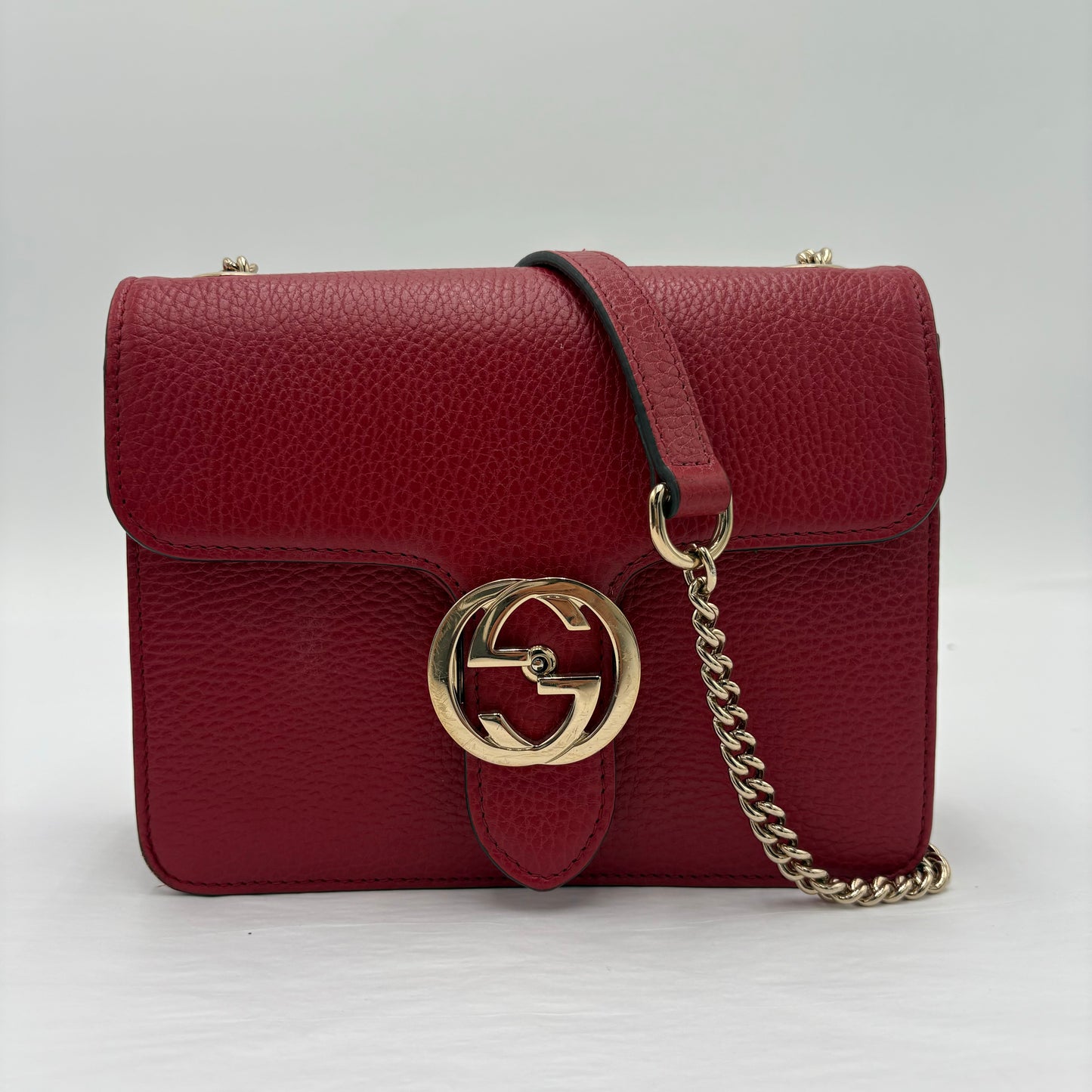 Gucci Dollar GG Calfskin Messen-Red : Large