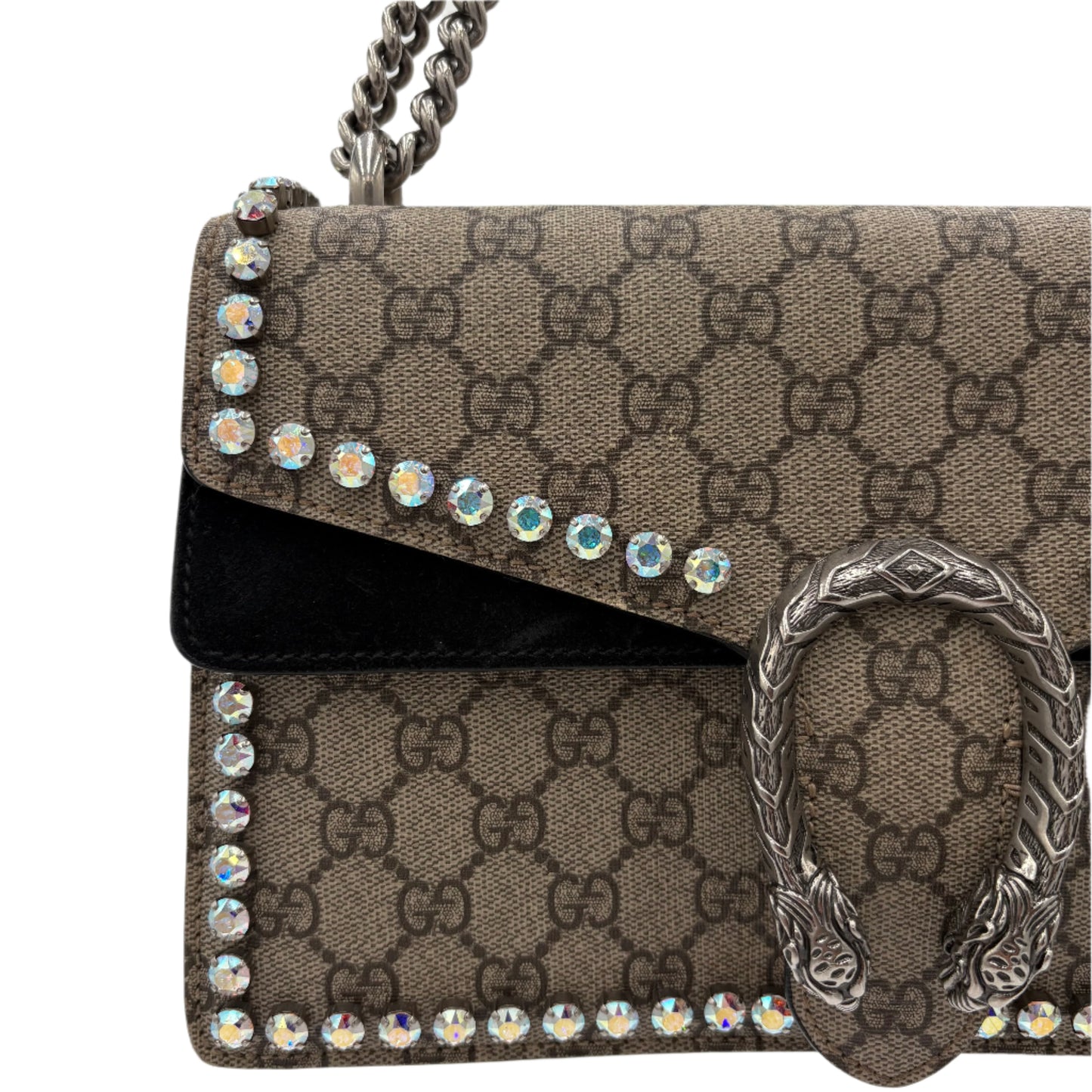 2018 Gucci GG Supreme Crystal Studded Dionysus