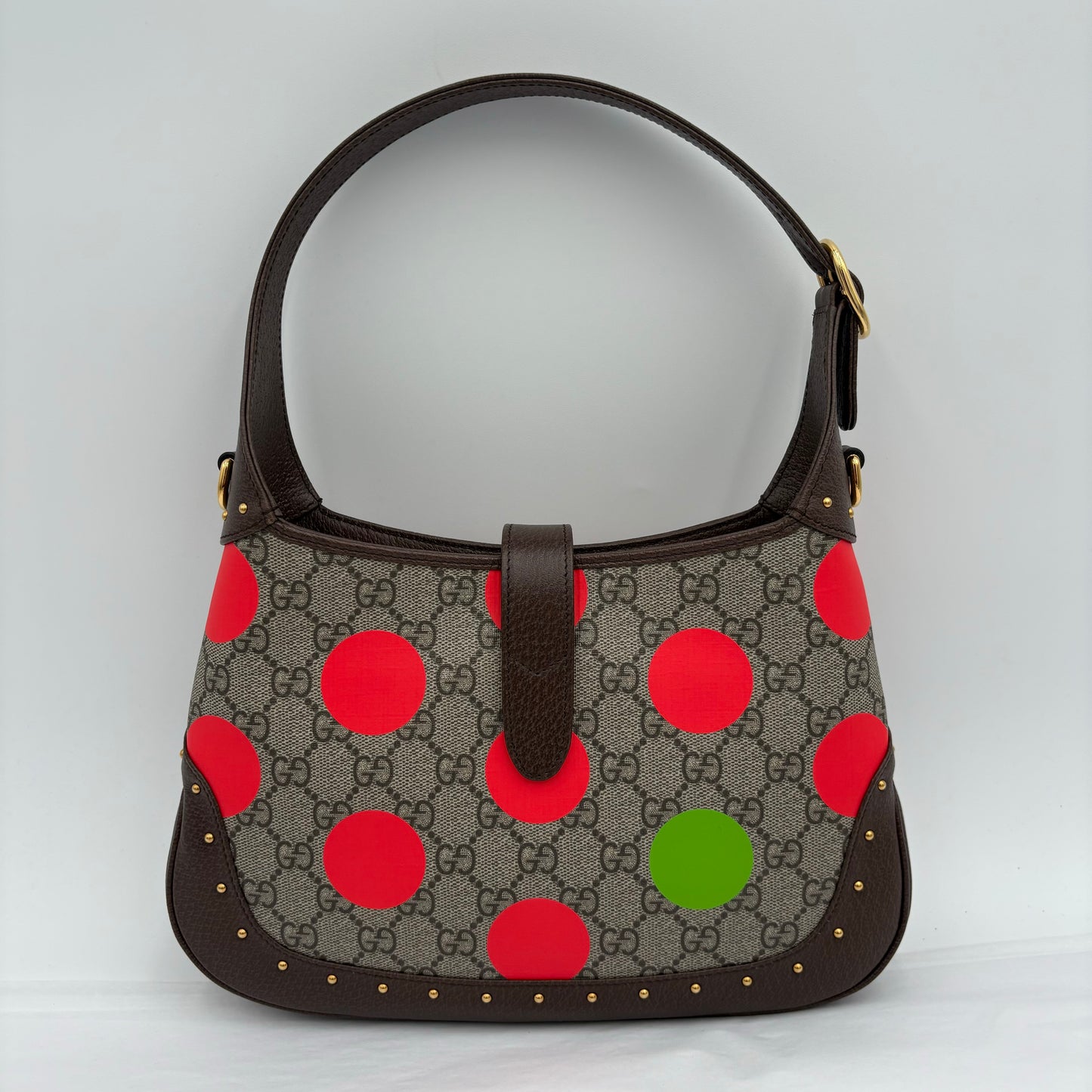 Gucci Jackie 1961 Studded Gg Polka Dot Hobo Bag