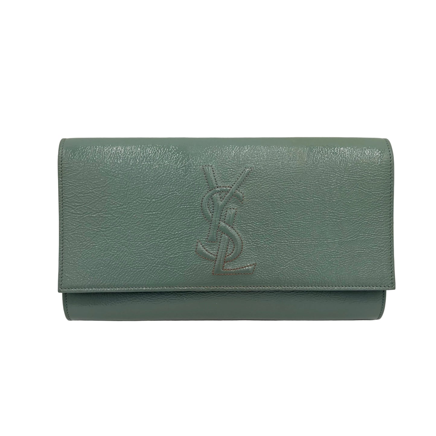 Saint Laurent Belle De Jour Large Clutch Grey Teal
