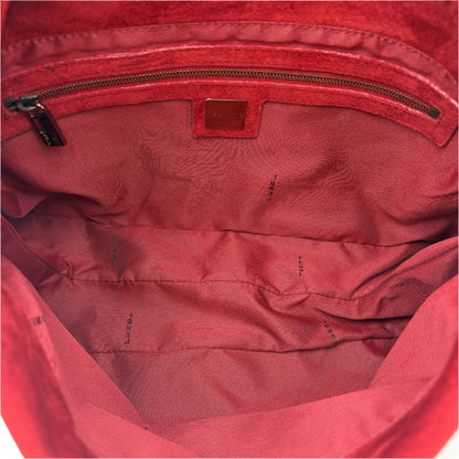 Fendi Suede Flap Baguette Rust