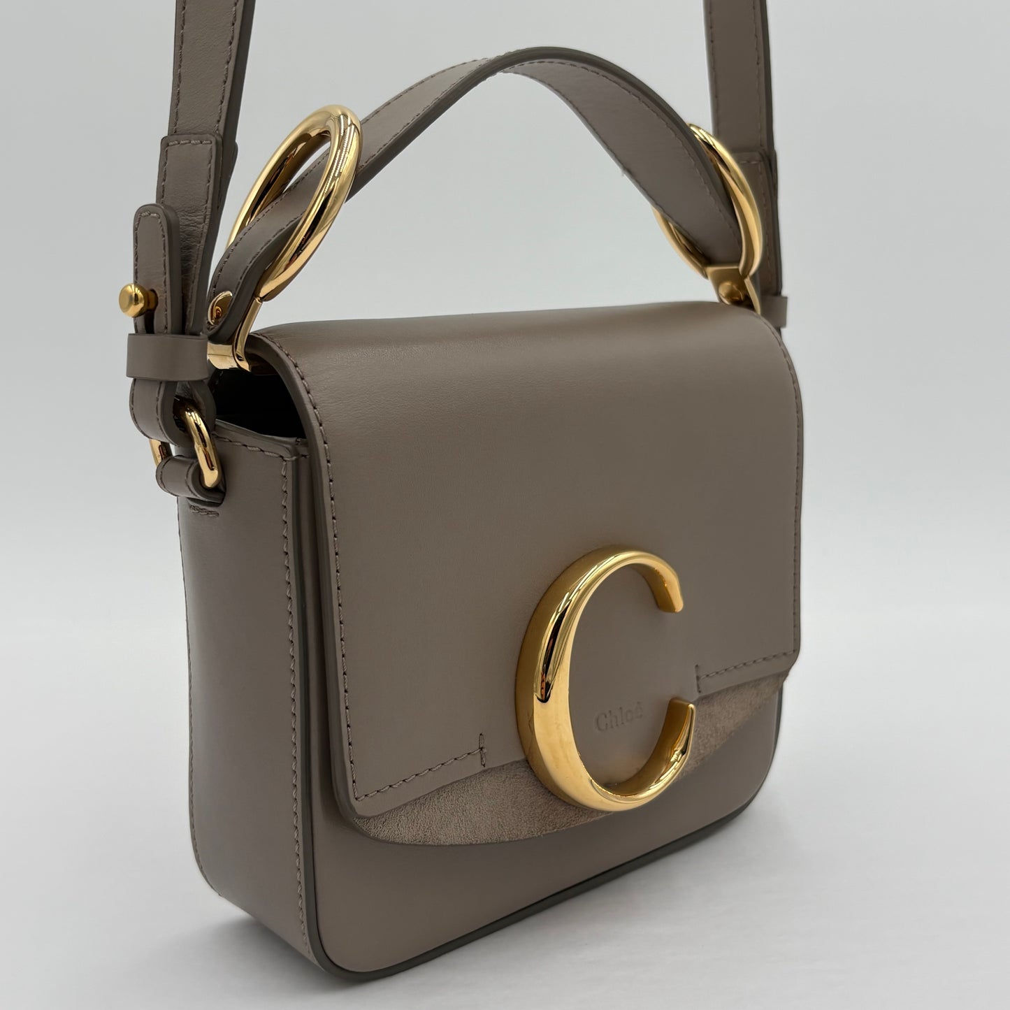 Chloe Calfskin/Suede Mini C Bag