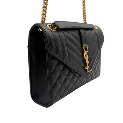 YSL Saint Laurent Quilted Triquilt Envelope Purse