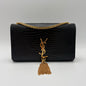 Saint Laurent YSL Kate Croc Embossed Tassel-Black : Medium