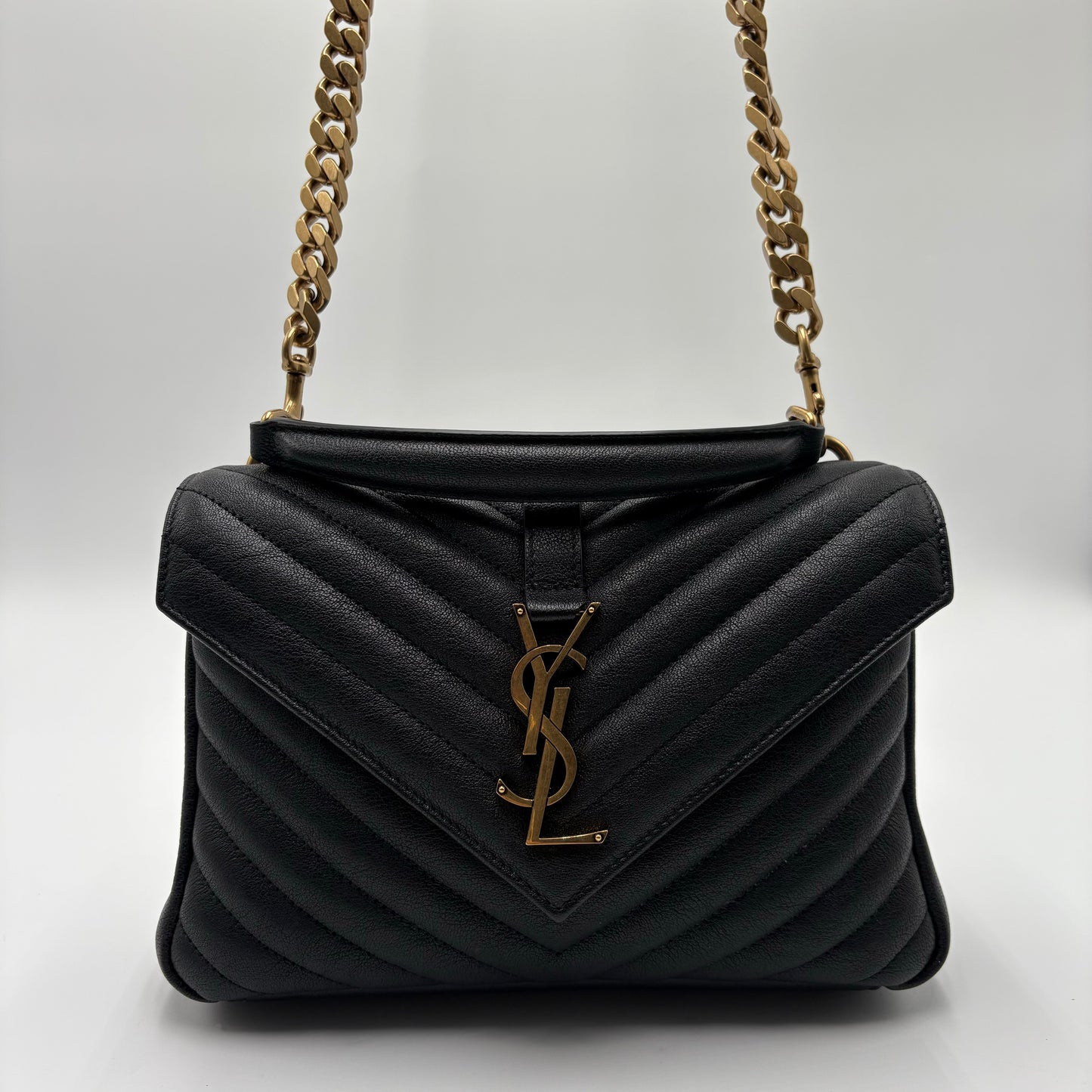Saint Laurent College Quilted Shoulder Bag