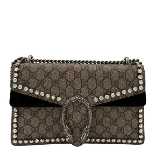 2018 Gucci GG Supreme Crystal Studded Dionysus
