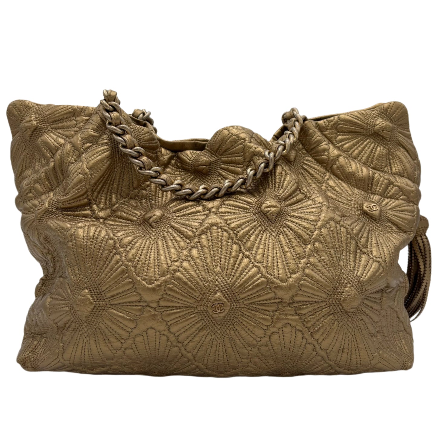 Chanel Matelasse Diamond Tote-Gold