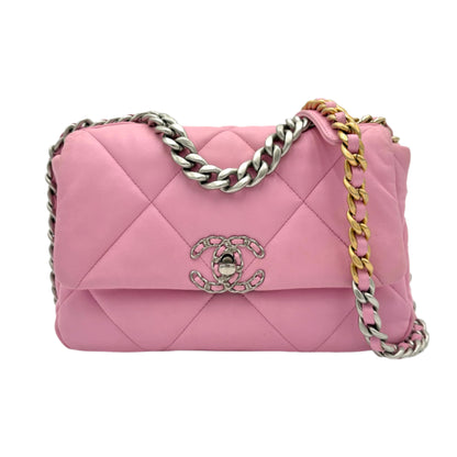 Chanel Lambskin Quilted Medium 19 Flap Pink
