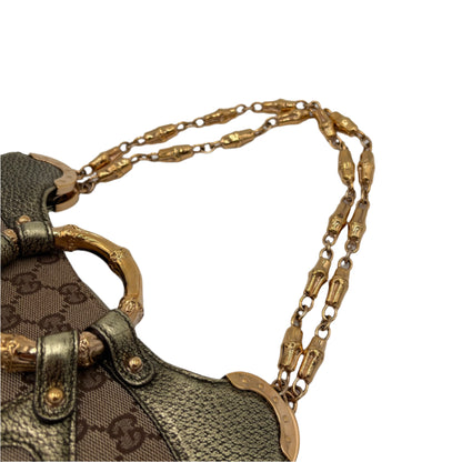 Gucci Leather Tom Ford Bamboo Chain Bag Gold