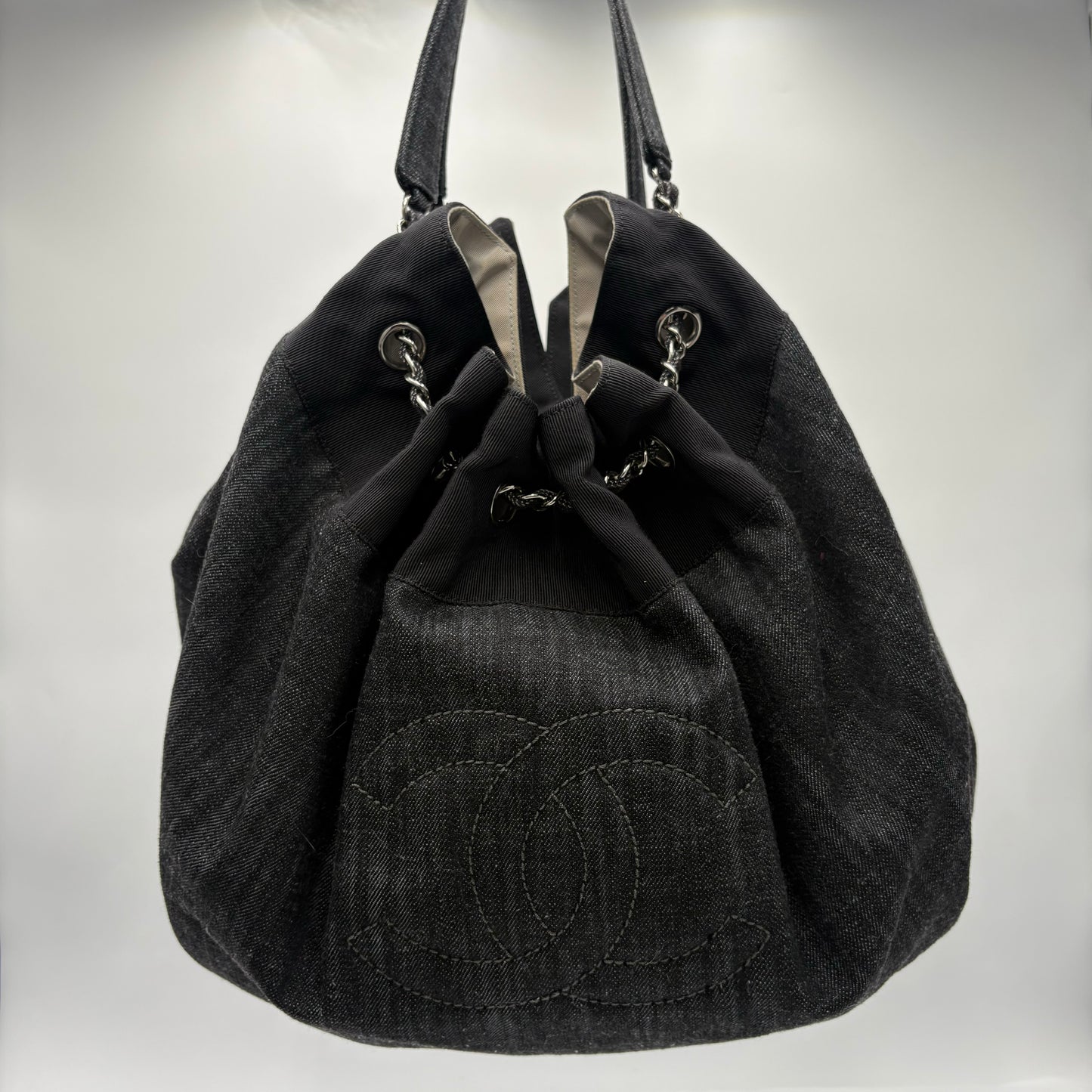 2009-10 Chanel Denim Stretch Spirit Cabas Tote Bag