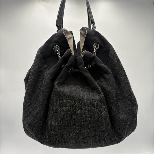 2009-10 Chanel Denim Stretch Spirit Cabas Tote Bag