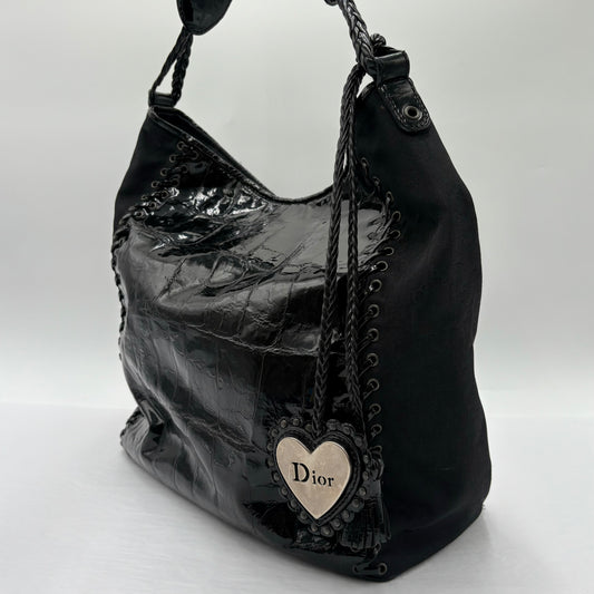 Christian Dior Patent Embossed Stitch Tote