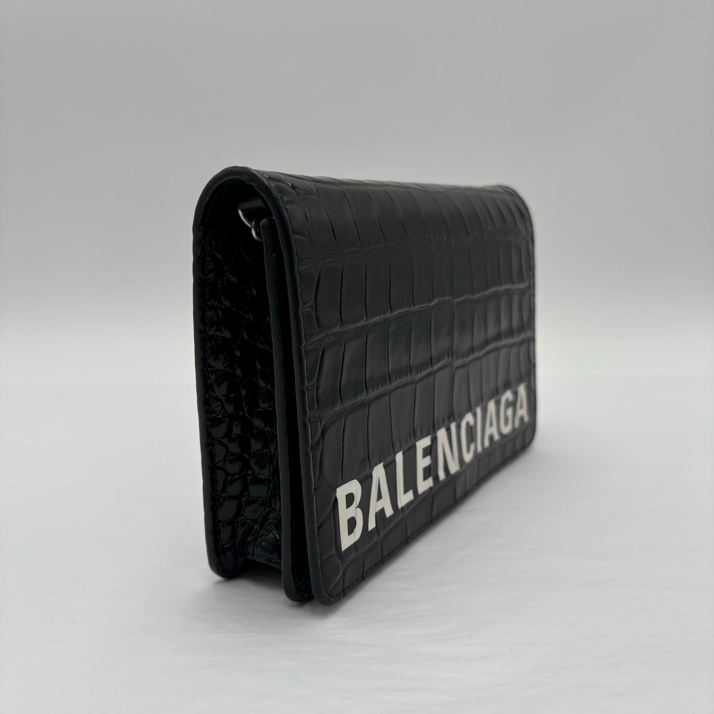Balenciaga Ville Croc Embossed WOC