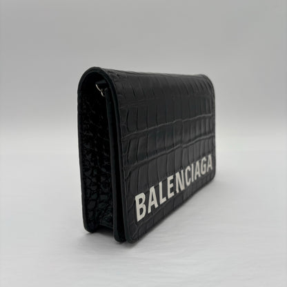Balenciaga Ville Croc Embossed WOC