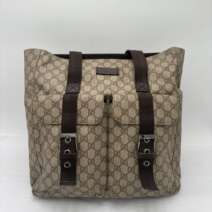 Gucci Double Pocket Canvas Tote