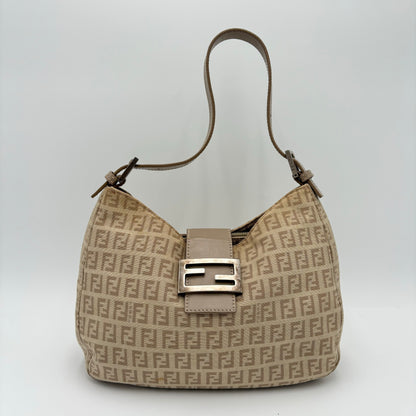 Vintage Fendi Zucchino Canvas Shoulder Bag