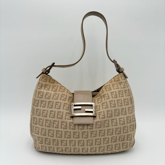 Vintage Fendi Zucchino Canvas Shoulder Bag