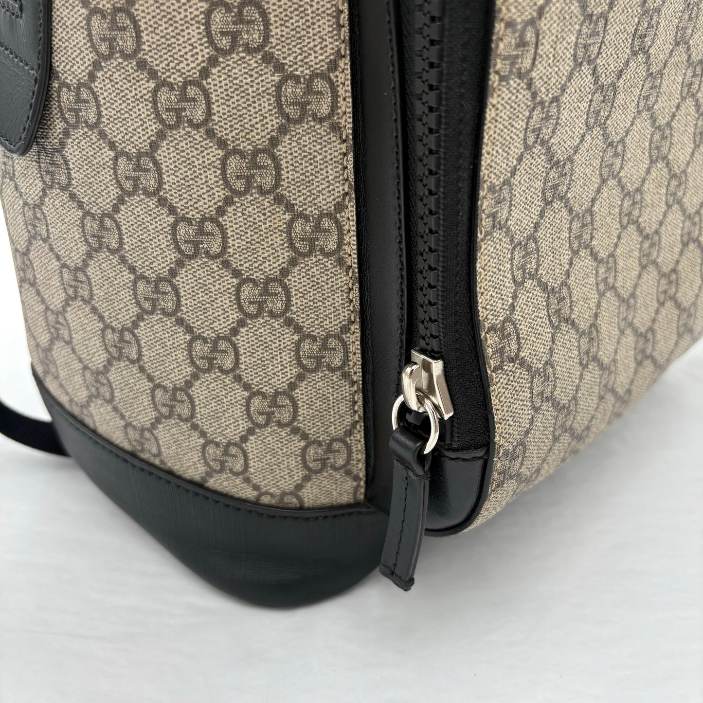 Gucci Monogram Black Leather Backpack
