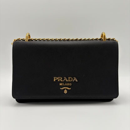 Prada Saffiano Leather Nylon Crossbody Bag