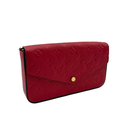 Chipped Louis Vuitton Pochette Felicie-Empreinte Red