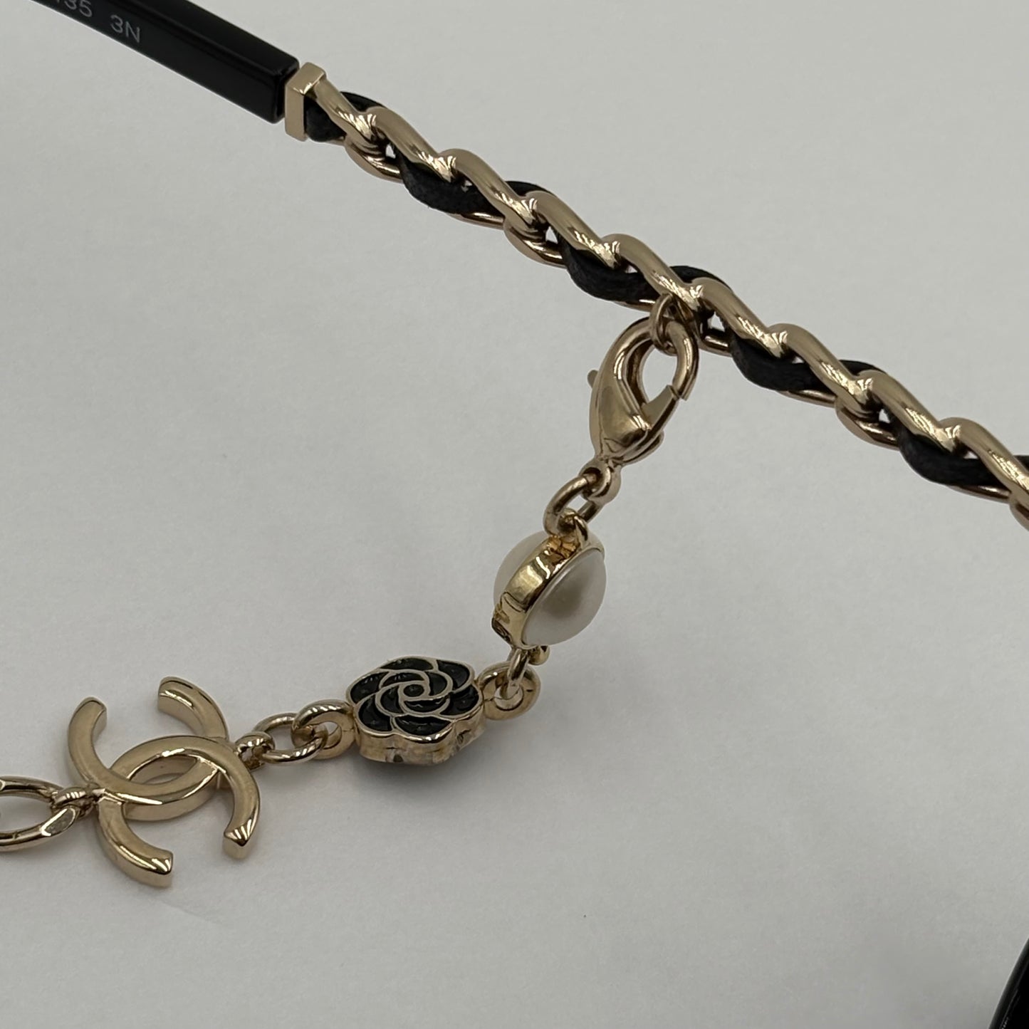 Chanel Chain & Leather Chain Oversize Sunglasses