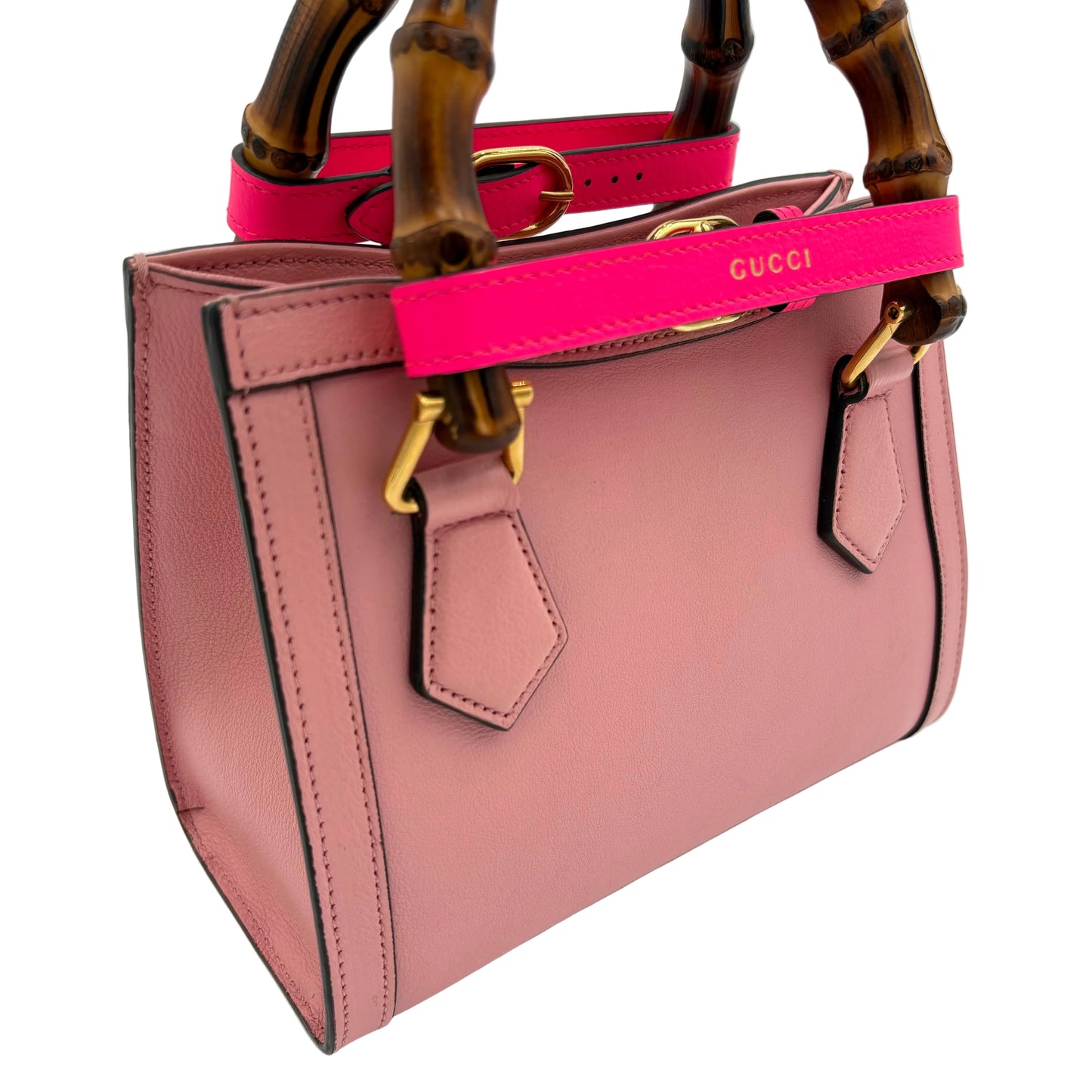 Gucci Mini Diana Bamboo Top Handle Bag Pink Mini