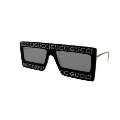 GUCCI Black Gold Hollywood Forever Crystal Sunglasses