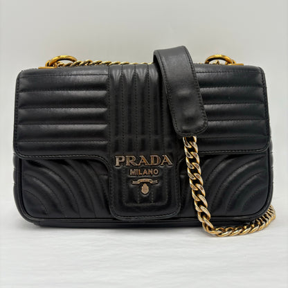 Prada Diagramme Quilted Leather Flap Bag