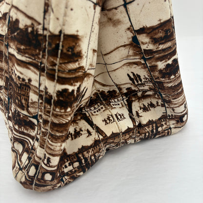 2010 Prada Brown/Tan Printed Canvas Tote