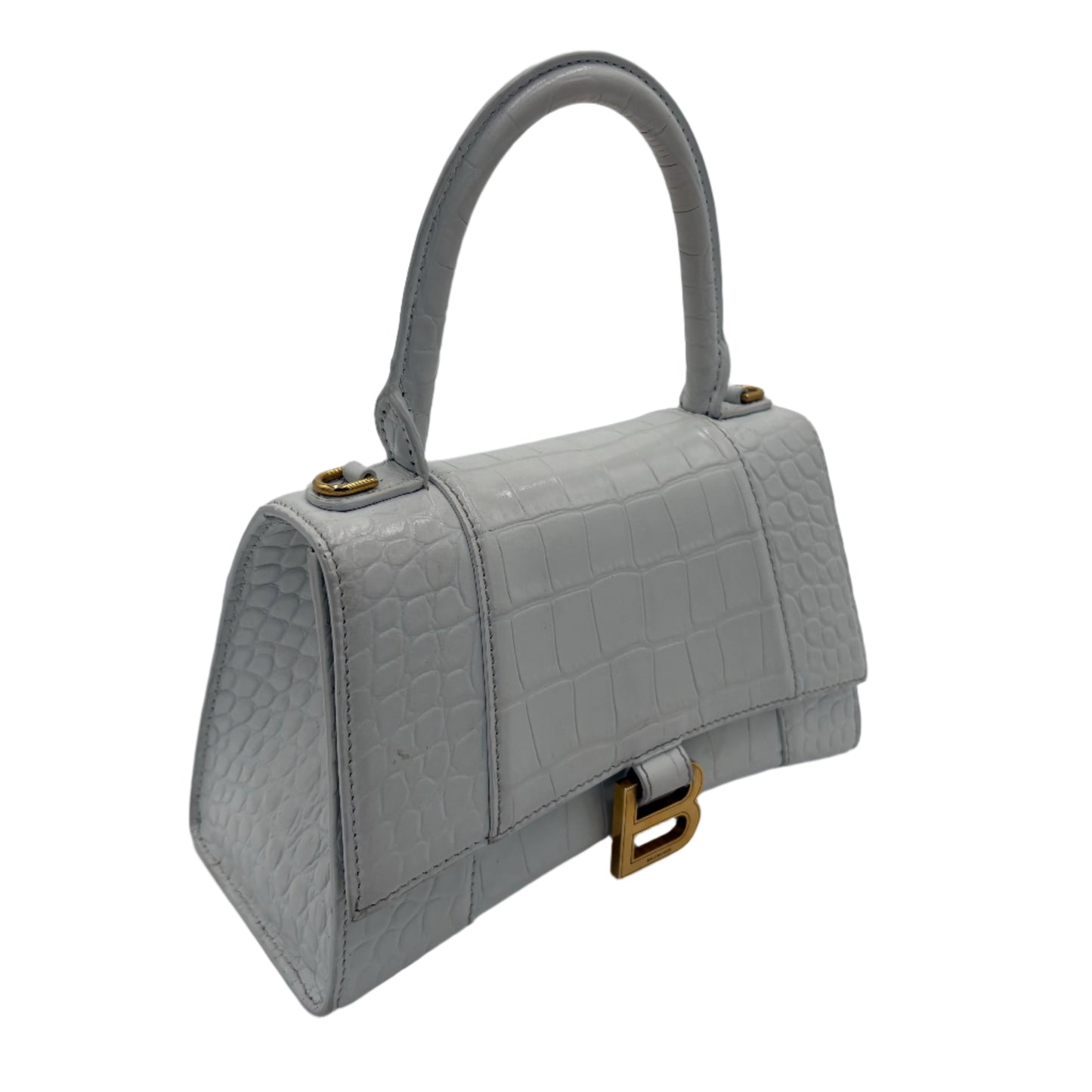 Balenciaga Crocodile Hourglass-Whiter : Small
