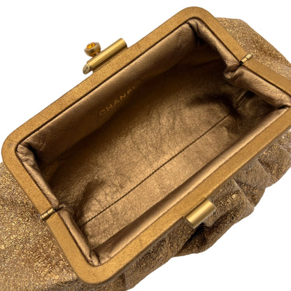 Chanel Gold Metallic Clutch