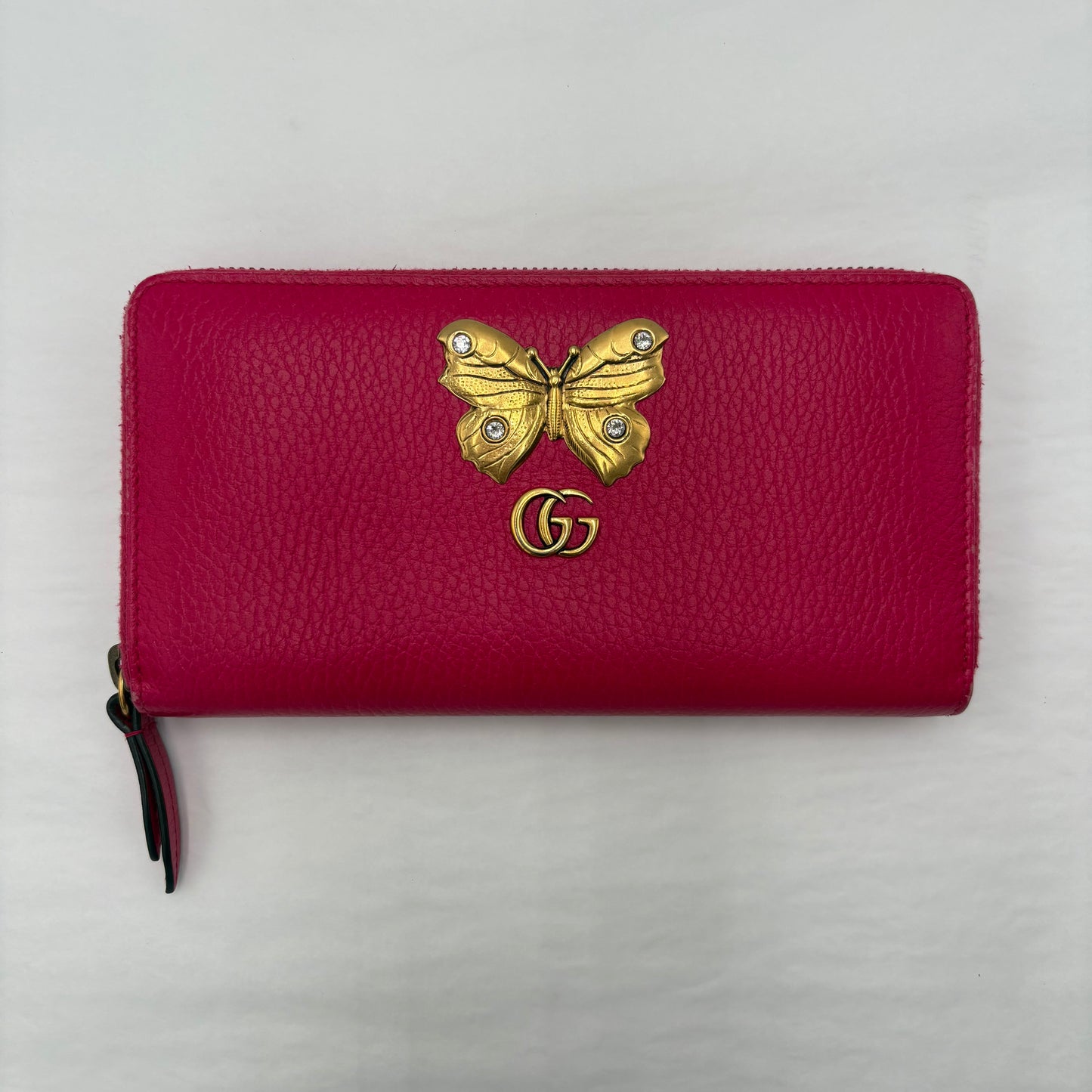 Gucci Butterfly Continental Wallet Fuchsia