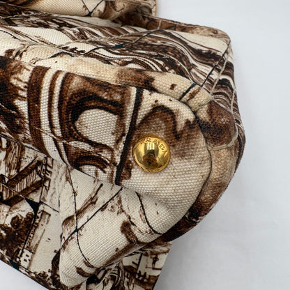 2010 Prada Brown/Tan Printed Canvas Tote
