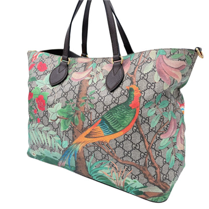 Gucci GG 2 Way Soft Tote Tian Print Canvas Medium