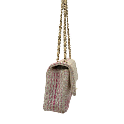 2019 Chanel Pink Tweed Single Flap Bag