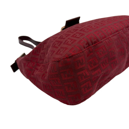 Vintage Fendi Red Zucchino Canvas Shoulder Bag