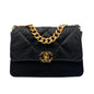 20 Chanel 19 Lambskin Flap Bag-Black/Gold
