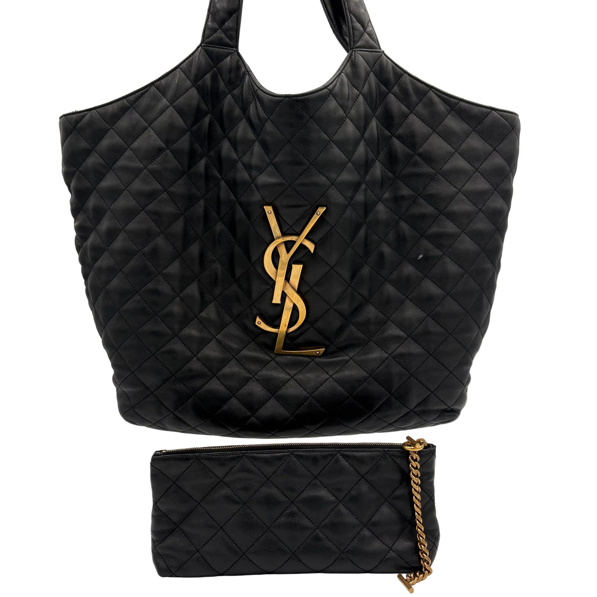 YSL Saint Laurent Quilted Icare Shopping Tote