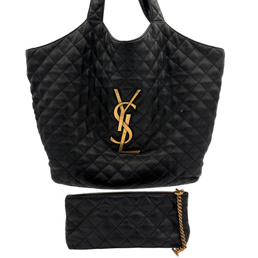 YSL Saint Laurent Quilted Icare Shopping Tote