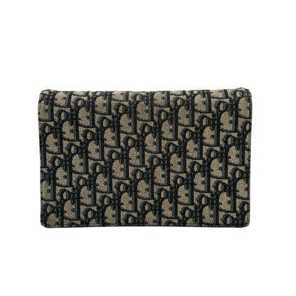 Saddle Pouch with Chain Blue Dior Oblique Jacquard