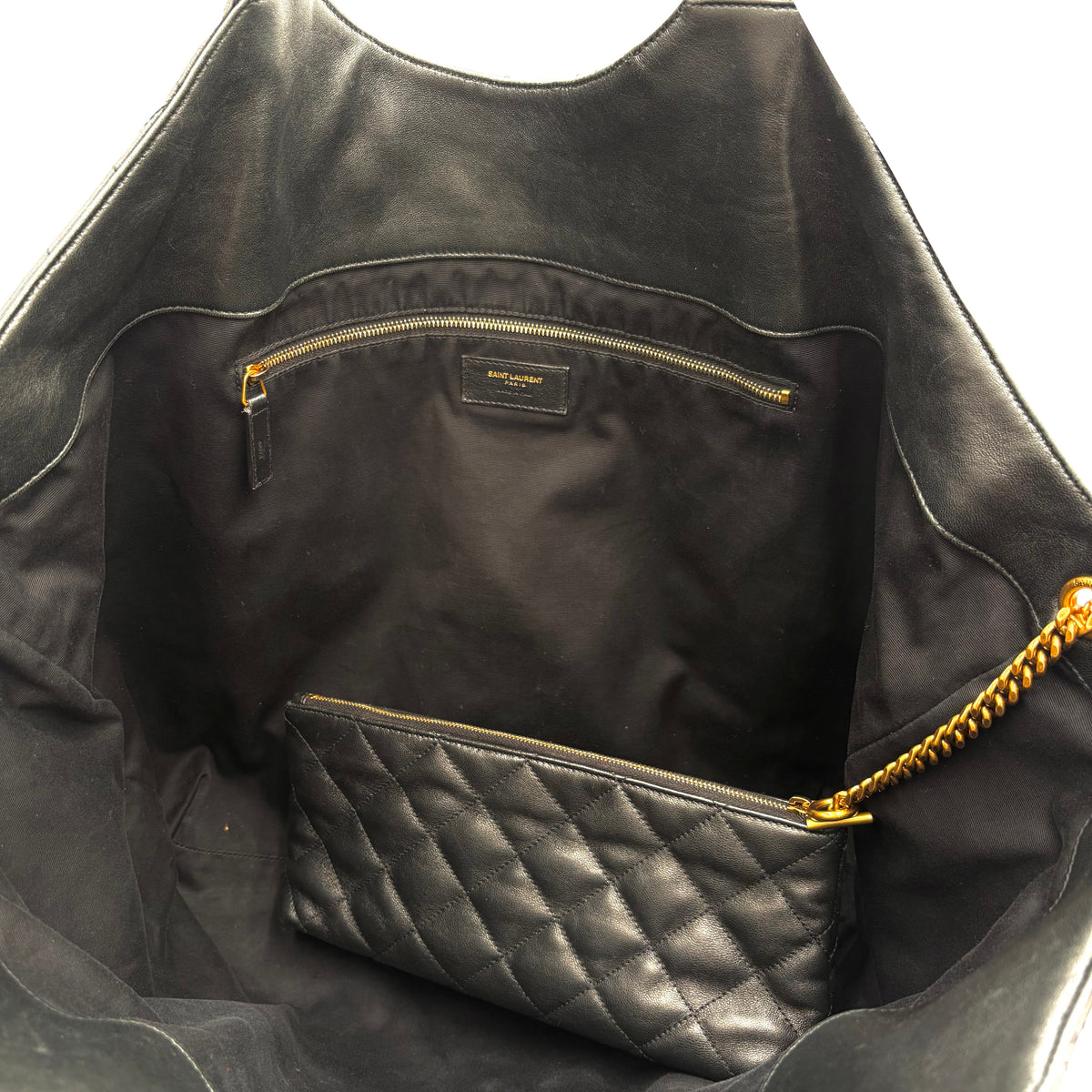 YSL Saint Laurent Quilted Icare Shopping Tote