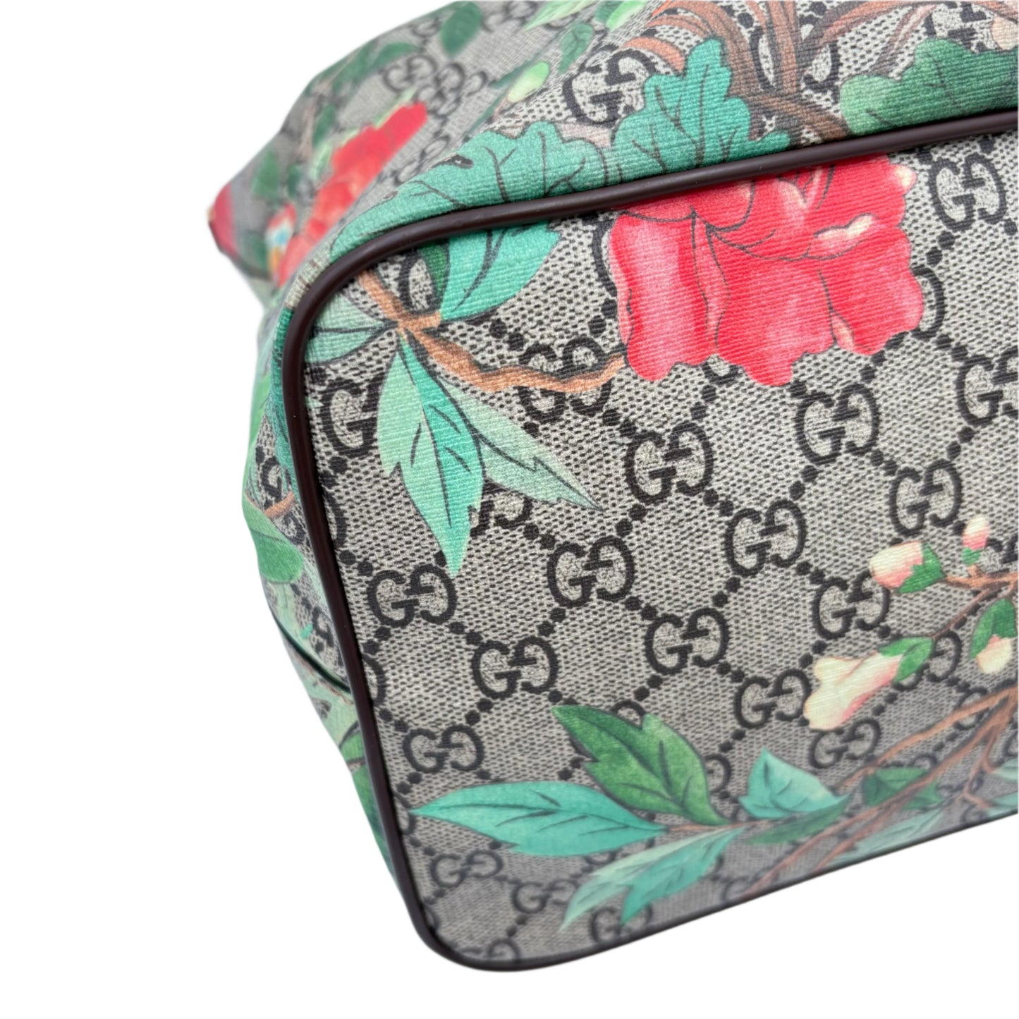 Gucci GG 2 Way Soft Tote Tian Print Canvas Medium