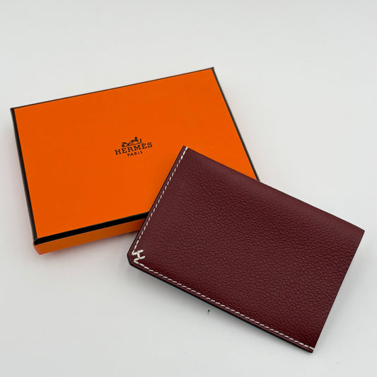 MIB Hermes H Sellier Card Holder Rouge H
