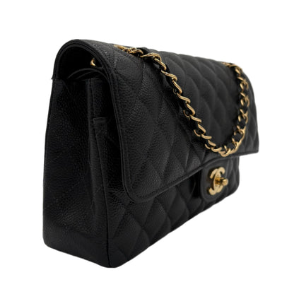 2005 Chanel Black Caviar Medium Double Flap Bag