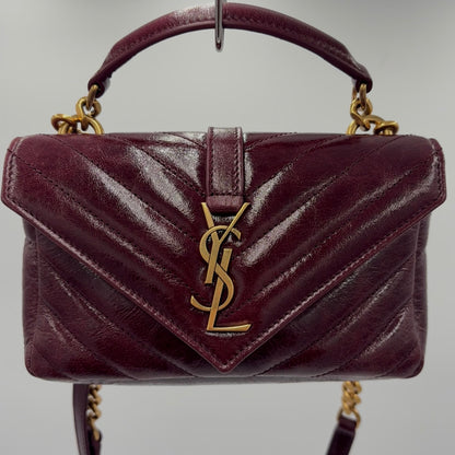 Saint Laurent Mini College Chain Bag - Plum