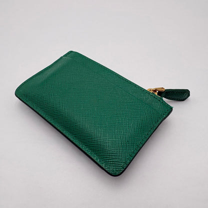 Prada Saffiano And Smooth Leather Card Holder