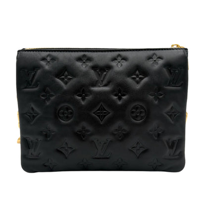 Louis Vuitton  Lambskin Embossed Monogram Coussin BB Black